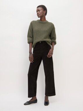EVERLANE CBK 90s Corduroy Wide-Leg Pant BLACK SIZE 4